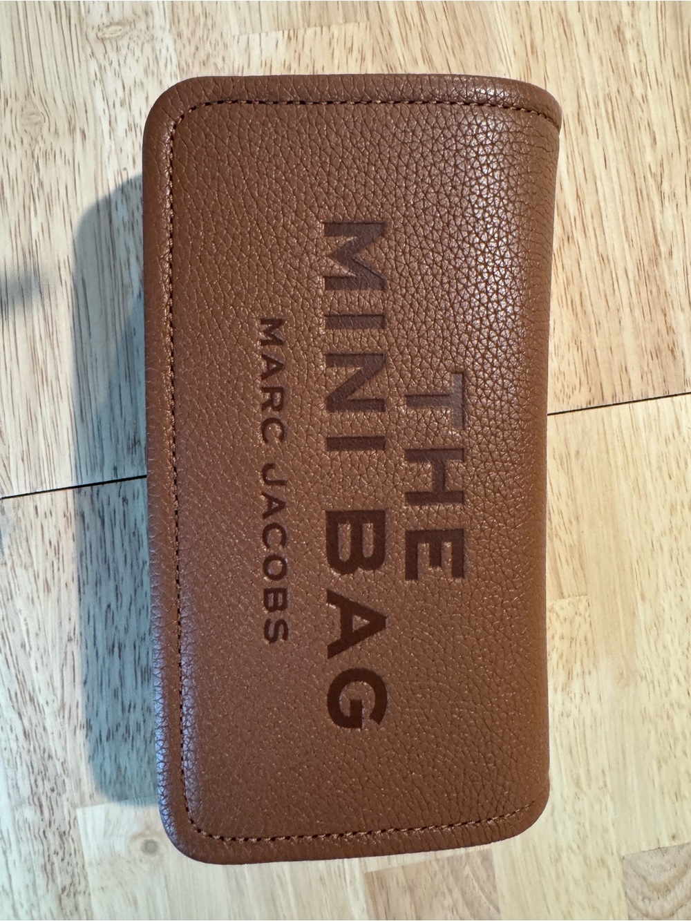 Marc Jacobs Brown Pebbled Leather Zip Wallet with Debossed THE MINI BAG